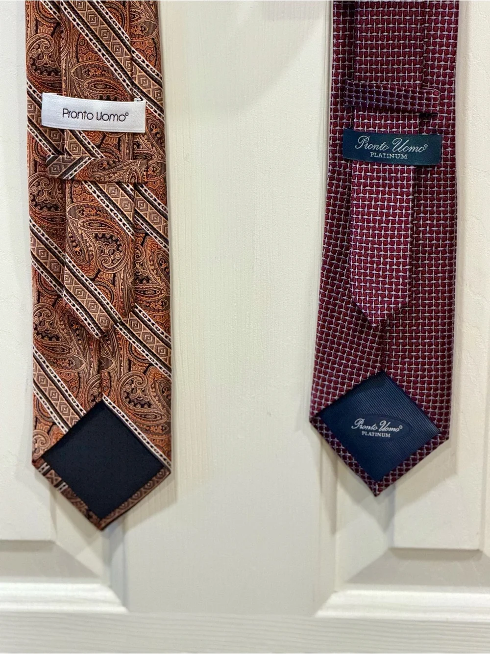 Pronto Uomo Burgundy and Brown Patterned Neckties - Set of 2